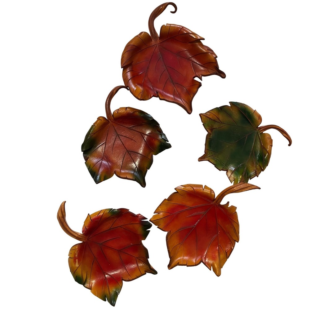 Leather Fall Leaf Maple Wall decor/Trinket dishes set of 5 Original Creations
